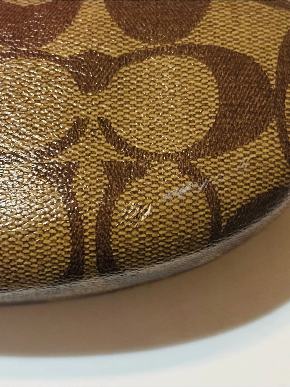 Coach Brown Signature Pattern Eyewear Case